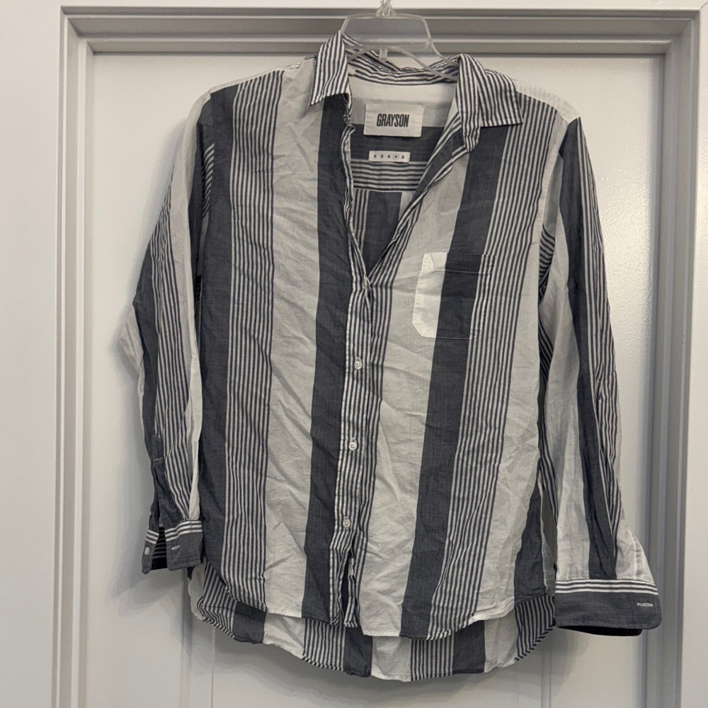 Grayson Light Gray Striped women’s Shirt